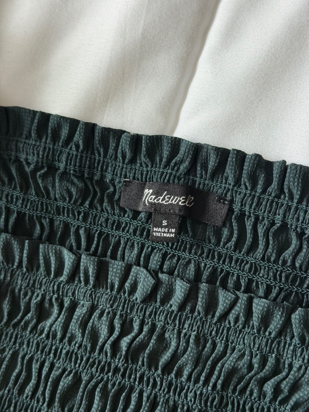 Madewell Lucie Bubble-Sleeve Smocked Top
